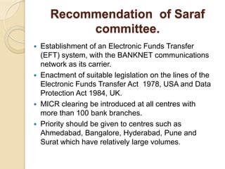 saraf committee smart card|Banking Committees and Recommendations MCQ Quiz.